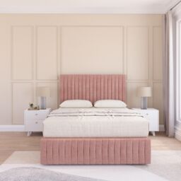 Sloomy Madison Plush Velvet Memory Foam Bed Set With 4 Drawers, Mattress & Headboard in Pink - Size: Super King - thumbnail 3