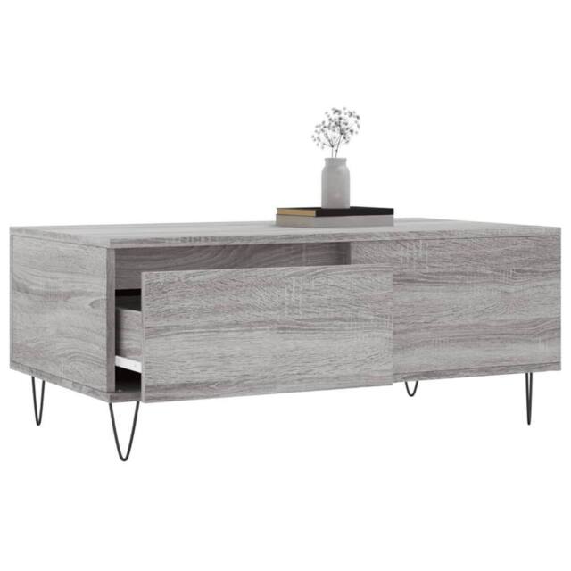 Berkfield Home Modern Coffee Table Grey Sonoma 90x50x36.5 cm Engineered Wood - image 1