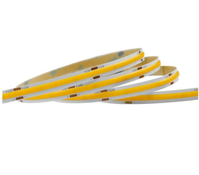 ENER-J 24V COB LED Strip Lights with 320 LEDs/M, 10W/M, 1100lm/M, CRI 90-92, 5m Roll, 4000K, IP65 in Gold - image 1