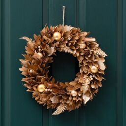 Scottish Everlastings Ltd 38cm Gold & Brown Wood Shave Wreath