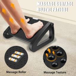 MANTRARAJ Adjustable Under-Desk Footrest Height Leg Rest Office Foot Rest in Black - thumbnail 3