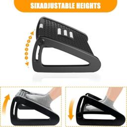 MANTRARAJ Adjustable Under-Desk Footrest Height Leg Rest Office Foot Rest in Black - thumbnail 2