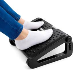 MANTRARAJ Adjustable Under-Desk Footrest Height Leg Rest Office Foot Rest in Black - thumbnail 4