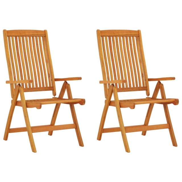 Berkfield Home Folding Garden Chairs 2 pcs Solid Wood Eucalyptus in Brown - image 1