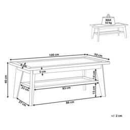 Wyld and Coco Rustic 100 x 50 cm Coffee Table - Engineered Wood with Rattan Shelf in Brown - thumbnail 3