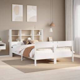 Berkfield Home Decorative Bookcase Bed without Mattress White 160x200cm Solid Wo - Size: 160x200 cm - thumbnail 2