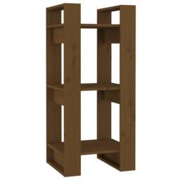 Berkfield Home Book Cabinet/Room Divider Honey Brown 41x35x91 cm Solid Wood - Size: 41 x 35 x 91 cm - thumbnail 1