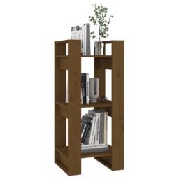 Berkfield Home Book Cabinet/Room Divider Honey Brown 41x35x91 cm Solid Wood - Size: 41 x 35 x 91 cm - thumbnail 5