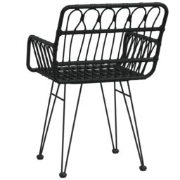 Berkfield Home Garden Chairs 2 pcs with Armrest Black 56x64x80 cm PE Rattan - Size: 56 x 64 x 80 cm - thumbnail 6