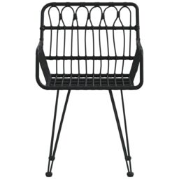 Berkfield Home Garden Chairs 2 pcs with Armrest Black 56x64x80 cm PE Rattan - Size: 56 x 64 x 80 cm - thumbnail 4