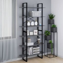 Berkfield Home High Cabinet Grey 100x30x210 cm Solid Pine Wood - Size: 100 x 30 x 210 cm