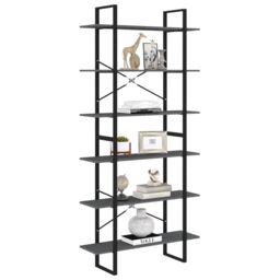 Berkfield Home High Cabinet Grey 100x30x210 cm Solid Pine Wood - Size: 100 x 30 x 210 cm - thumbnail 3