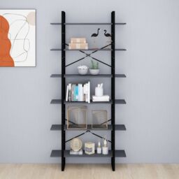 Berkfield Home High Cabinet Grey 100x30x210 cm Solid Pine Wood - Size: 100 x 30 x 210 cm - thumbnail 4