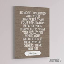 "Artery8 John Wooden Character Quote Canvas Wall Art Print in Brown - Size: W18"" x H24""" - thumbnail 2