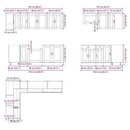 Berkfield Home Elegant 11 Piece Kitchen Cabinet Set Porto Black Engineered Wood - thumbnail 9