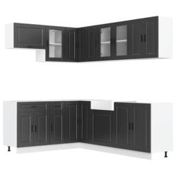 Berkfield Home Elegant 11 Piece Kitchen Cabinet Set Porto Black Engineered Wood - thumbnail 3