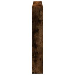 Berkfield Home Headboard Cabinet with LED Smoked Oak 140x17x102 cm in Brown - Size: 140 x 17 x 102 cm - thumbnail 7
