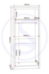 Seconique Seville 2 Door Wardrobe in White - thumbnail 5