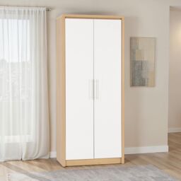 Seconique Seville 2 Door Wardrobe in White - thumbnail 1