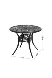 Garden Sanctuary 5 Pcs Retro Garden Bistro Table Set with Cushions in Black - thumbnail 5