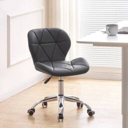 KORVIXA Black Cushioned Computer Desk Office Chair with Chrome Legs - Size: 100 cm - thumbnail 4