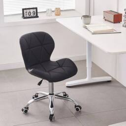 KORVIXA Black Cushioned Computer Desk Office Chair with Chrome Legs - Size: 100 cm - thumbnail 3