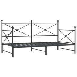 Berkfield Home Daybed with Trundle without Mattress Black 100x200 cm Steel