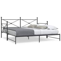 Berkfield Home Daybed with Trundle without Mattress Black 100x200 cm Steel - thumbnail 2