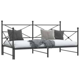 Berkfield Home Daybed with Trundle without Mattress Black 100x200 cm Steel - thumbnail 5