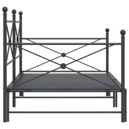 Berkfield Home Daybed with Trundle without Mattress Black 100x200 cm Steel - thumbnail 7