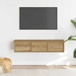 Berkfield Home Wall Cabinet Artisian Oak 88x26x18.5 cm Engineered Wood in Brown - thumbnail 1