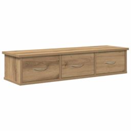 Berkfield Home Wall Cabinet Artisian Oak 88x26x18.5 cm Engineered Wood in Brown - thumbnail 2