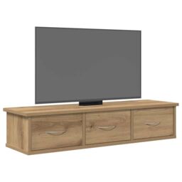 Berkfield Home Wall Cabinet Artisian Oak 88x26x18.5 cm Engineered Wood in Brown - thumbnail 3
