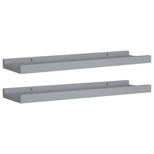 Berkfield Home Picture Frame Ledge Shelves 2 pcs Grey 40x9x3 cm MDF - Size: 40 x 9 x 3 cm - image 1