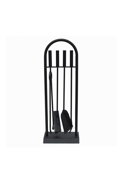 JVL Lambeth 4 Piece Companion Set + Stand in Black - image 1