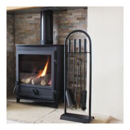 JVL Lambeth 4 Piece Companion Set + Stand in Black - thumbnail 3