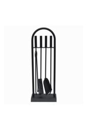 JVL Lambeth 4 Piece Companion Set + Stand in Black - thumbnail 1