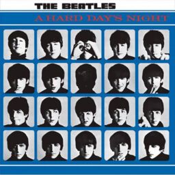 Beatles Hard Days Night Album Cover Steel Wall Sign in Blue - Size: A2 - thumbnail 1