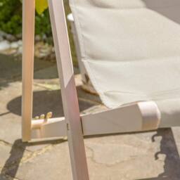 Harbour Housewares Folding Wooden Deck Chairs Black/Cream Pack of 2 - thumbnail 9