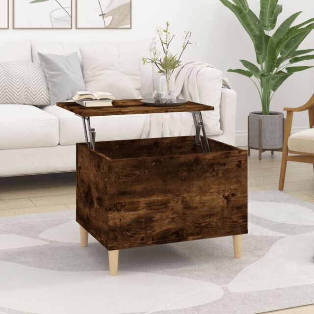 Berkfield Home Coffee Table Smoked Oak 60x44.5x45 cm Engineered Wood in Brown - image 1