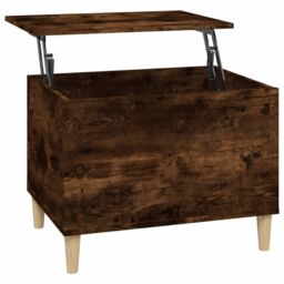 Berkfield Home Coffee Table Smoked Oak 60x44.5x45 cm Engineered Wood in Brown - thumbnail 2