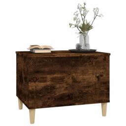 Berkfield Home Coffee Table Smoked Oak 60x44.5x45 cm Engineered Wood in Brown - thumbnail 4
