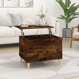Berkfield Home Coffee Table Smoked Oak 60x44.5x45 cm Engineered Wood in Brown - thumbnail 1