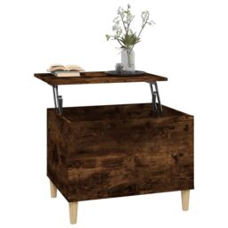 Berkfield Home Coffee Table Smoked Oak 60x44.5x45 cm Engineered Wood in Brown - thumbnail 5