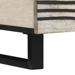 Berkfield Home Coffee Tables with Shelf with Storage with Door White, Black 100 x 50 x 40 cm - thumbnail 8