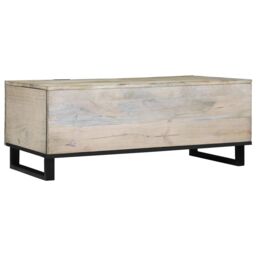 Berkfield Home Coffee Tables with Shelf with Storage with Door White, Black 100 x 50 x 40 cm - thumbnail 5