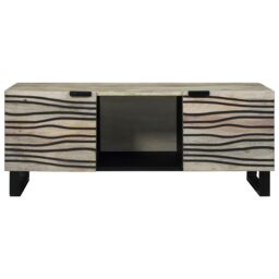 Berkfield Home Coffee Tables with Shelf with Storage with Door White, Black 100 x 50 x 40 cm - thumbnail 3