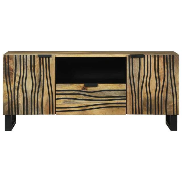 Berkfield Home TV Cabinet - 105 x 33.5 x 46 cm, Made from Solid Mango Wood in Brown - Size: 105 x 33.5 x 46 cm - image 1