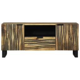 Berkfield Home TV Cabinet - 105 x 33.5 x 46 cm, Made from Solid Mango Wood in Brown - Size: 105 x 33.5 x 46 cm - thumbnail 1