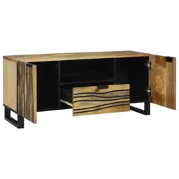 Berkfield Home TV Cabinet - 105 x 33.5 x 46 cm, Made from Solid Mango Wood in Brown - Size: 105 x 33.5 x 46 cm - thumbnail 3